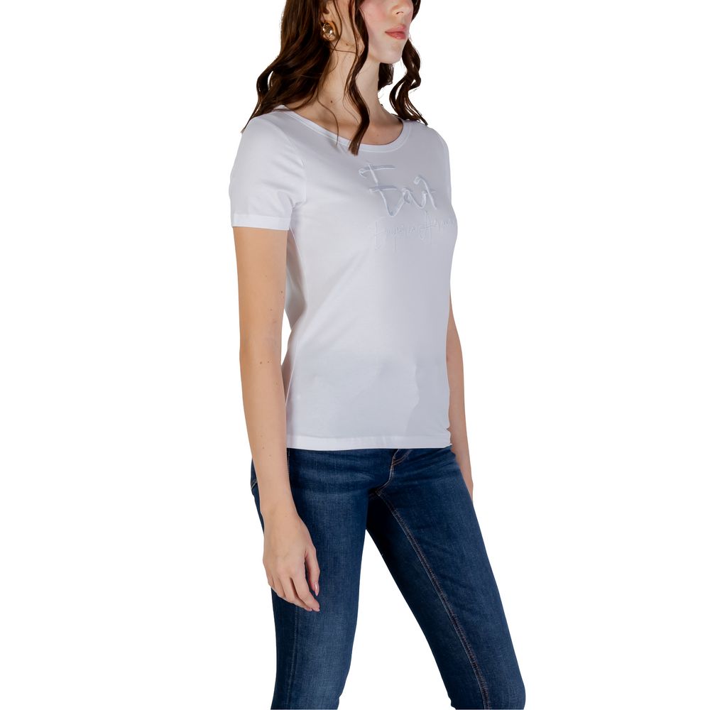 EA7 Emporio Armani Weißes Baumwoll-T-Shirt