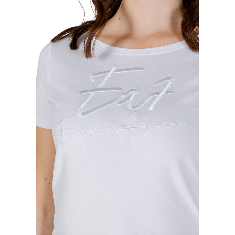 EA7 Emporio Armani Weißes Baumwoll-T-Shirt