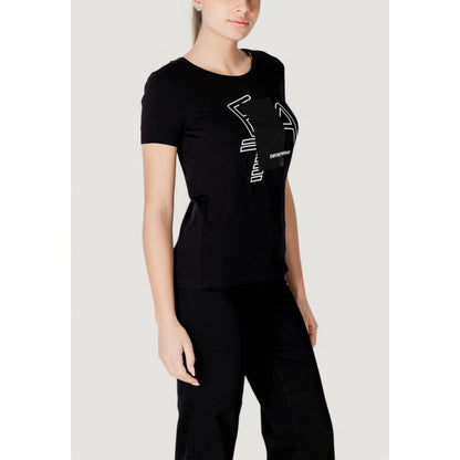 EA7 Emporio Armani Schwarzes Baumwoll-T-Shirt