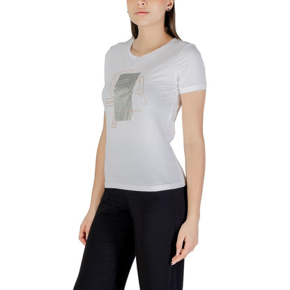 EA7 Emporio Armani Weißes Baumwoll-T-Shirt