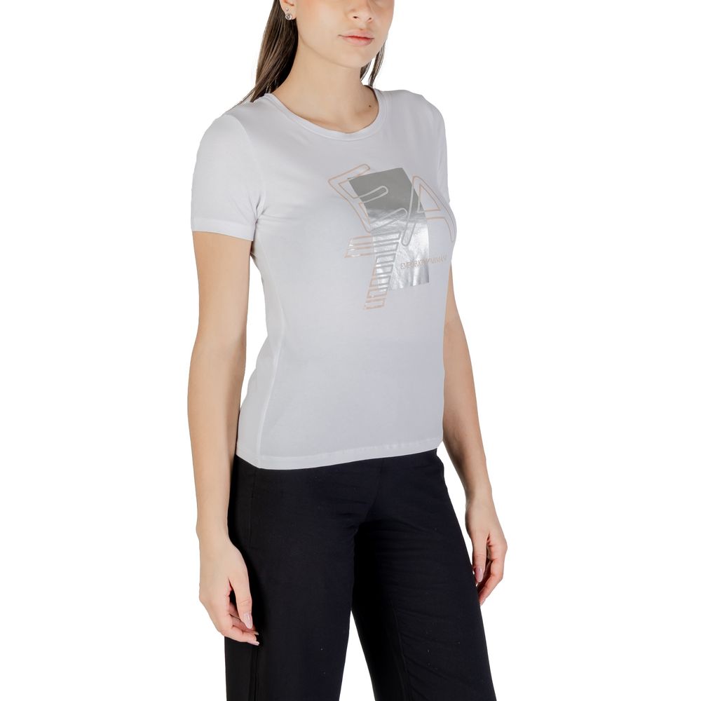 EA7 Emporio Armani Weißes Baumwoll-T-Shirt
