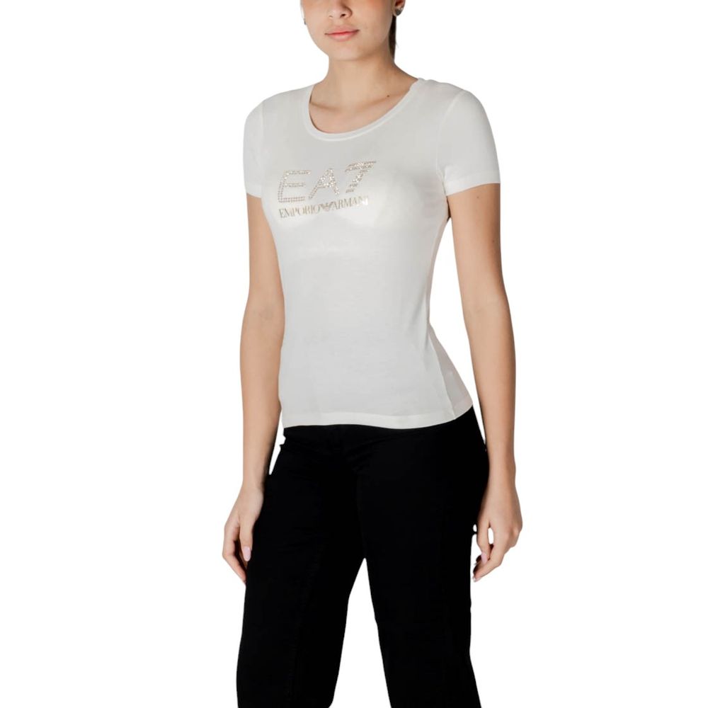 EA7 Emporio Armani – Cremefarbenes Modal-T-Shirt