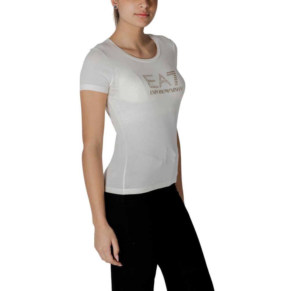 EA7 Emporio Armani – Cremefarbenes Modal-T-Shirt