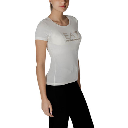 EA7 Emporio Armani – Cremefarbenes Modal-T-Shirt