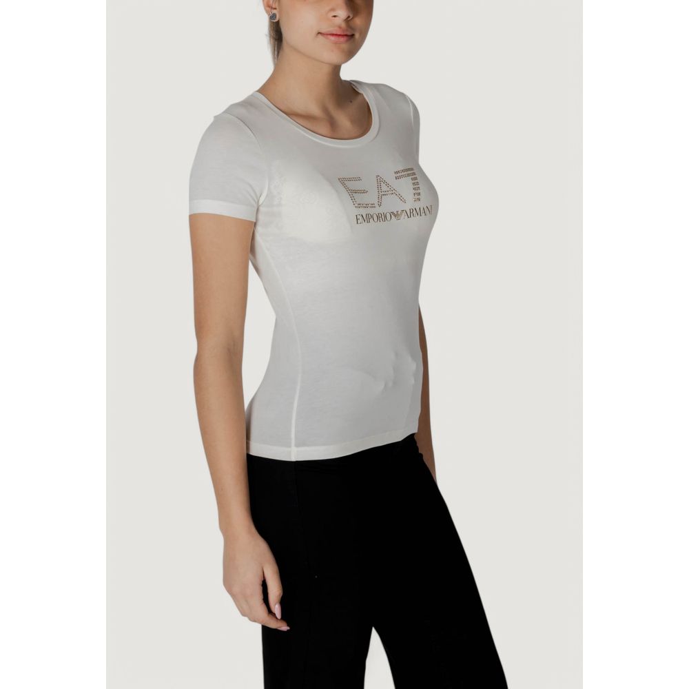 EA7 Emporio Armani – Cremefarbenes Modal-T-Shirt