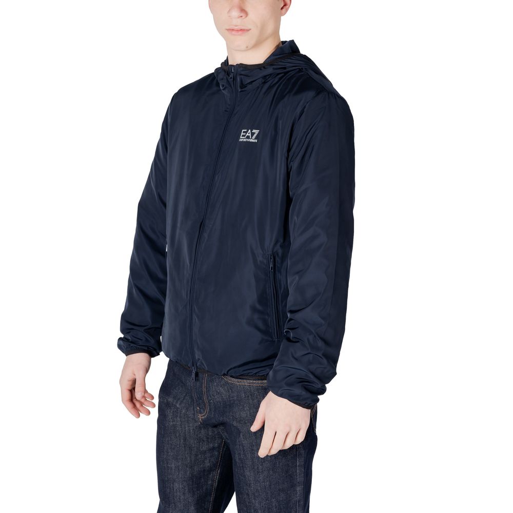 EA7 Emporio Armani Blaue Polyesterjacken und -mäntel