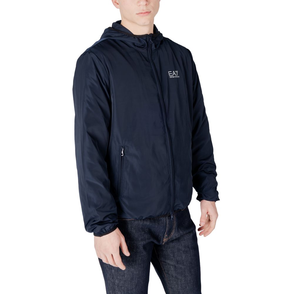 EA7 Emporio Armani Blaue Polyesterjacken und -mäntel