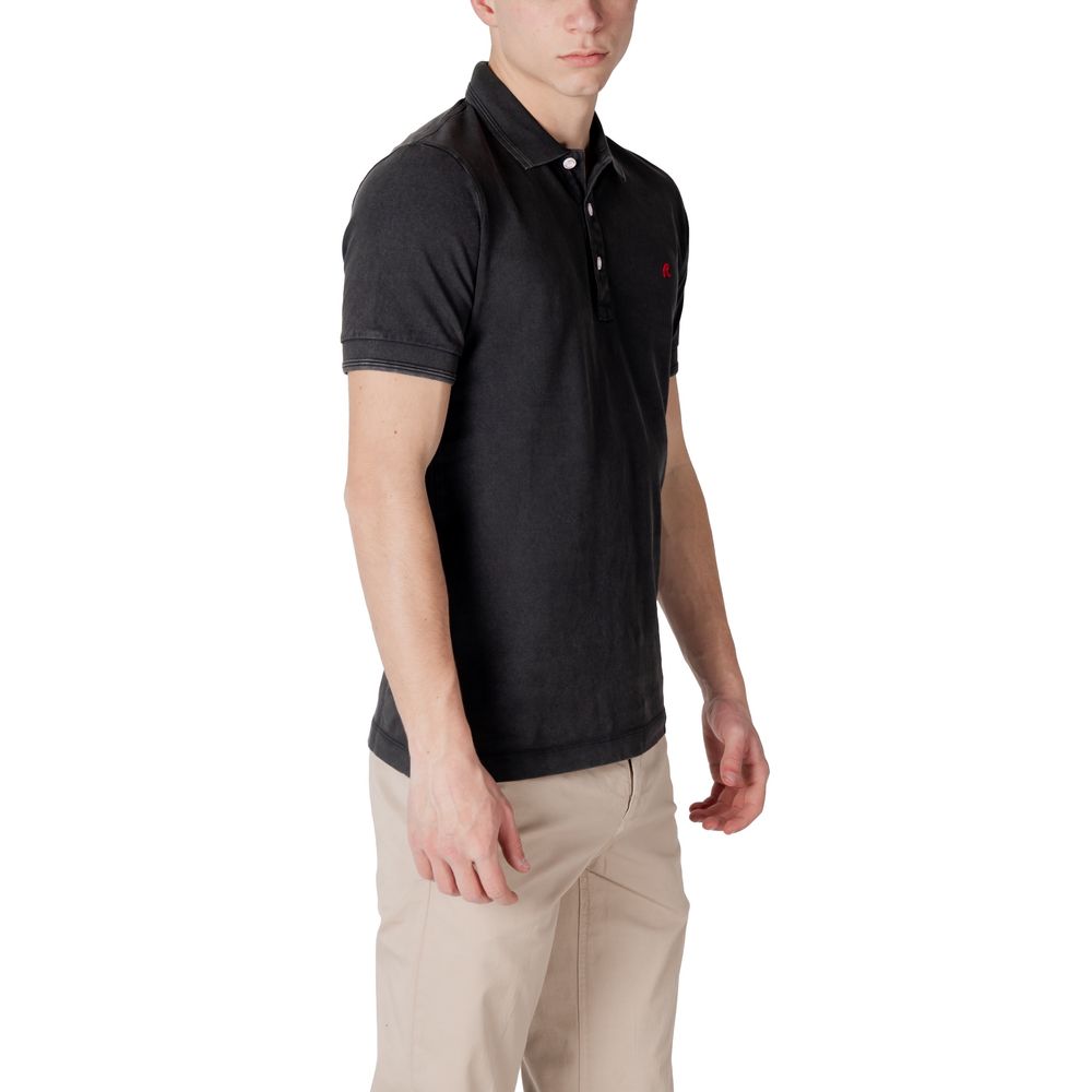 Replay Poloshirt aus schwarzer Baumwolle