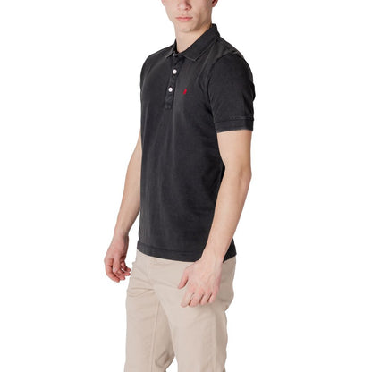 Replay Poloshirt aus schwarzer Baumwolle