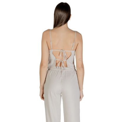 Only – Beiges Oberteil aus recyceltem Polyester