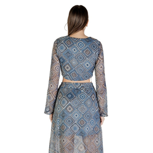 Only – Blaues Oberteil aus recyceltem Polyester