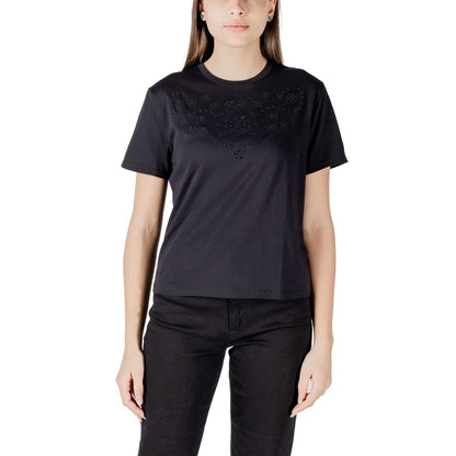 Jacqueline De Yong Schwarzes Baumwoll-T-Shirt