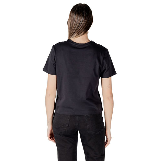 Jacqueline De Yong Black Cotton T-Shirt