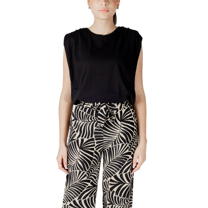 Jacqueline De Yong Schwarzes Baumwolltop