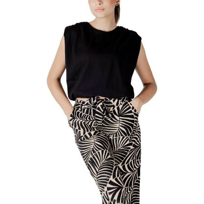 Jacqueline De Yong Schwarzes Baumwolltop