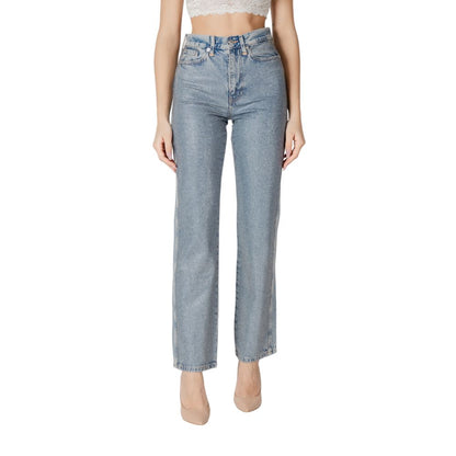 Only – Blaue Mom-Jeans aus Baumwolle