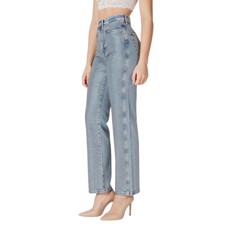 Only – Blaue Mom-Jeans aus Baumwolle
