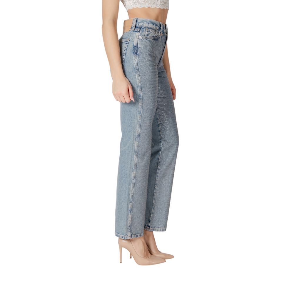 Only – Blaue Mom-Jeans aus Baumwolle