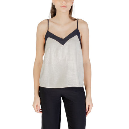 Vero Moda – Cremefarbenes Nylon-Top