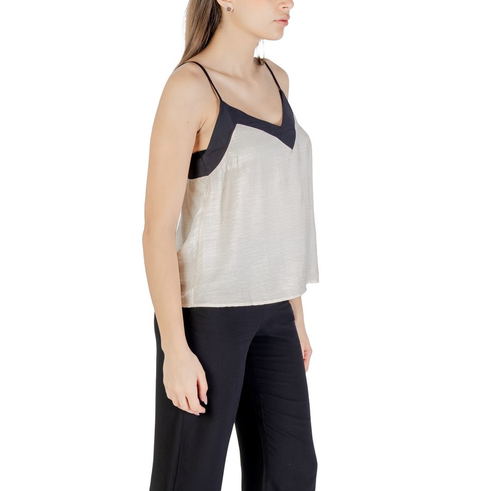 Vero Moda – Cremefarbenes Nylon-Top