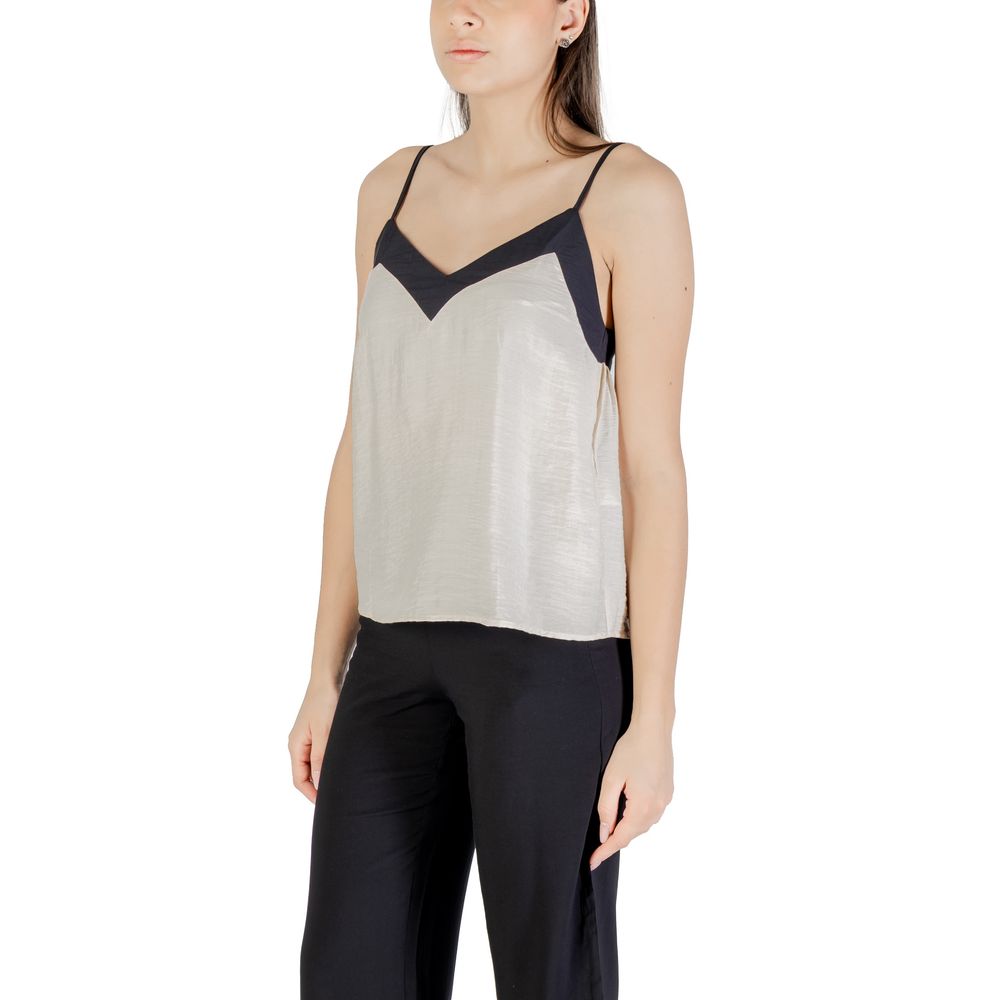 Vero Moda – Cremefarbenes Nylon-Top
