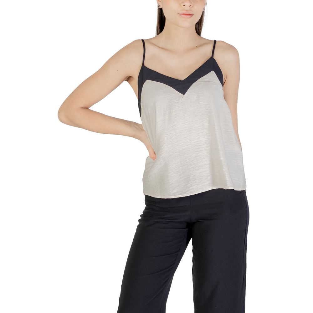 Vero Moda – Cremefarbenes Nylon-Top