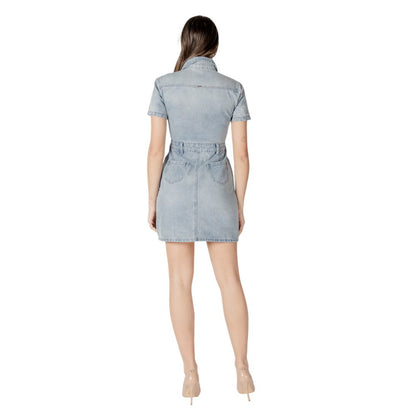 Morgan De Toi Blaues Baumwoll-Midi