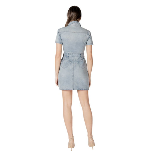 Morgan De Toi Blaues Baumwoll-Midi