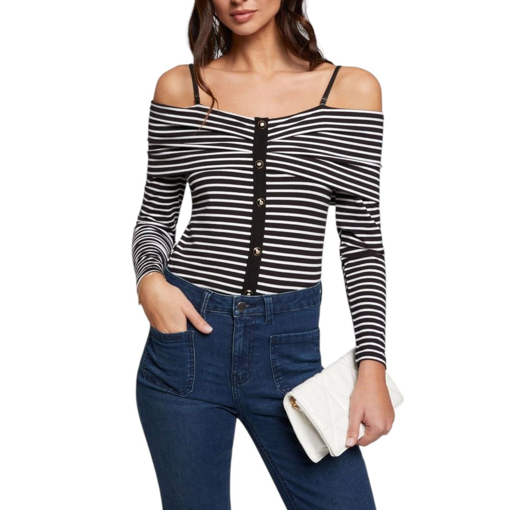 Morgan De Toi – Langärmliges Oberteil aus Viskose in Schwarz und Weiß