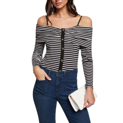 Morgan De Toi – Langärmliges Oberteil aus Viskose in Schwarz und Weiß