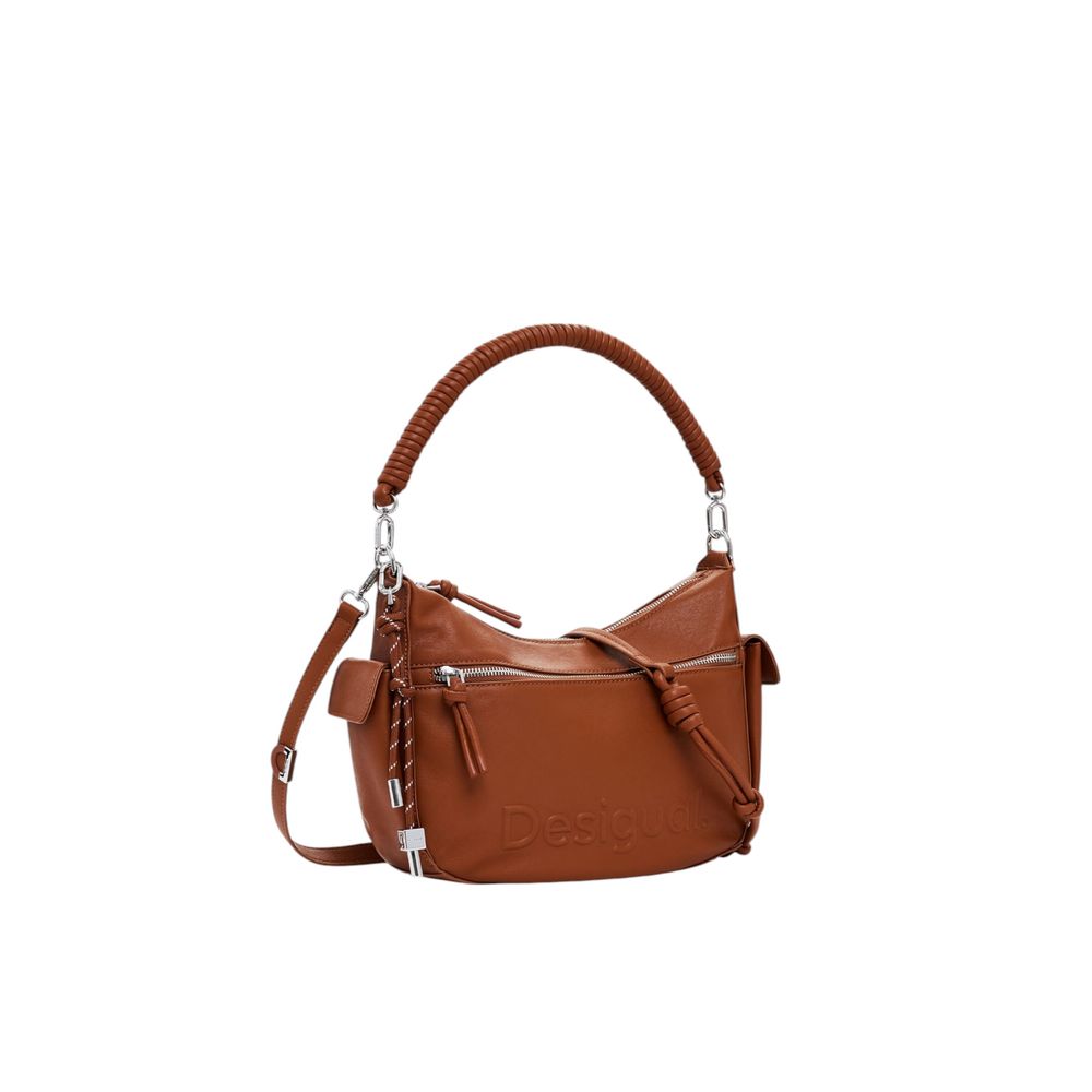 Desigual Braune Polyethylen-Handtasche