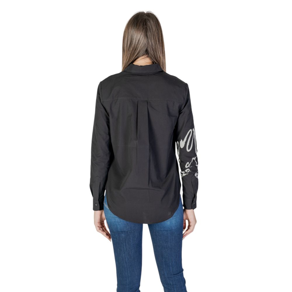 قميص ديسيجوال القطني الأسود