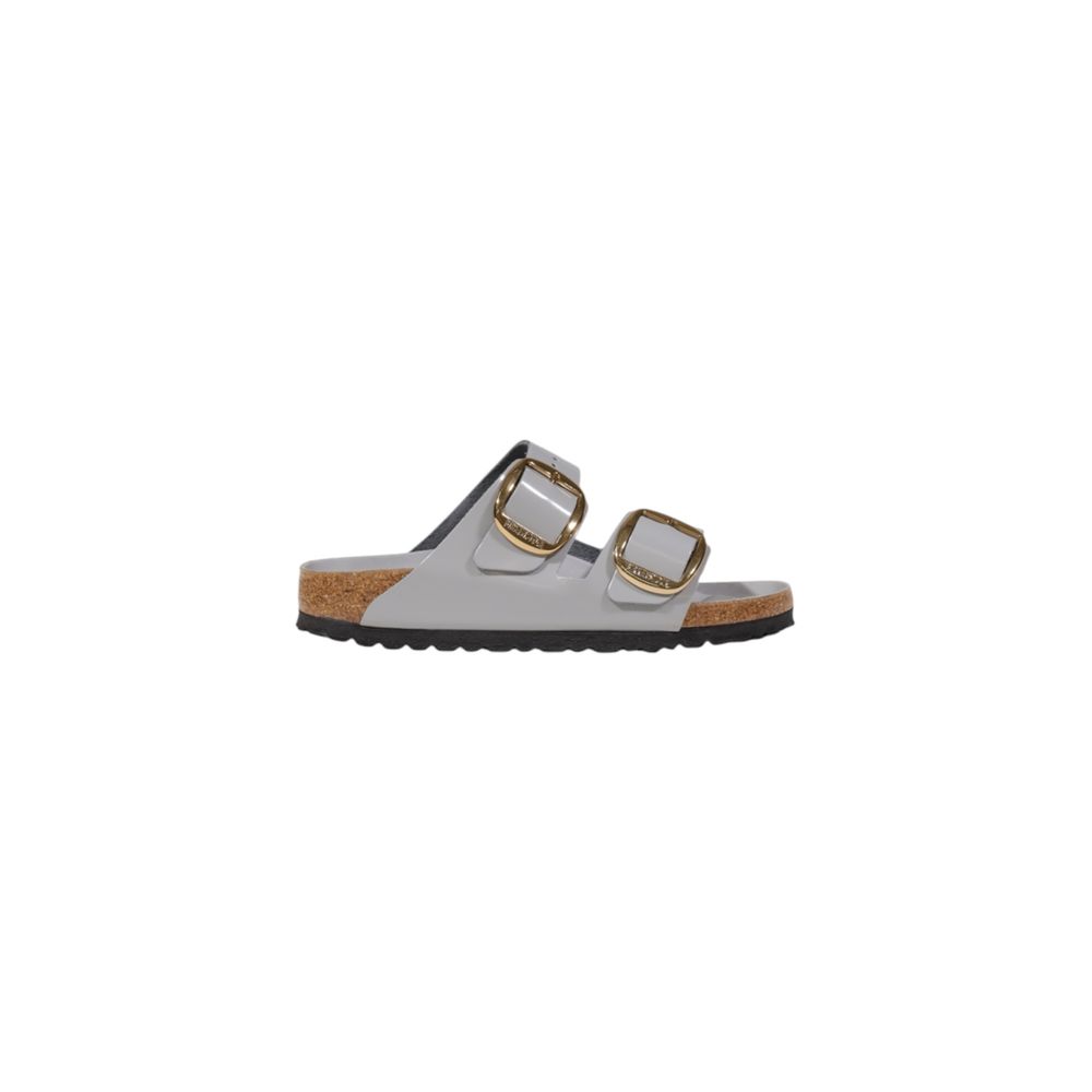 Birkenstock Leder-Hausschuhe in Grau