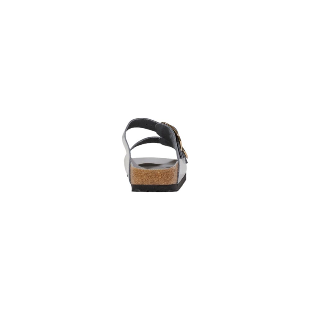Birkenstock Leder-Hausschuhe in Grau