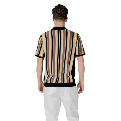 Gianni Lupo Black Viscose Polo Shirt