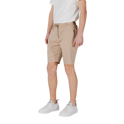 Gianni Lupo Beige Cotton Bermuda Shorts