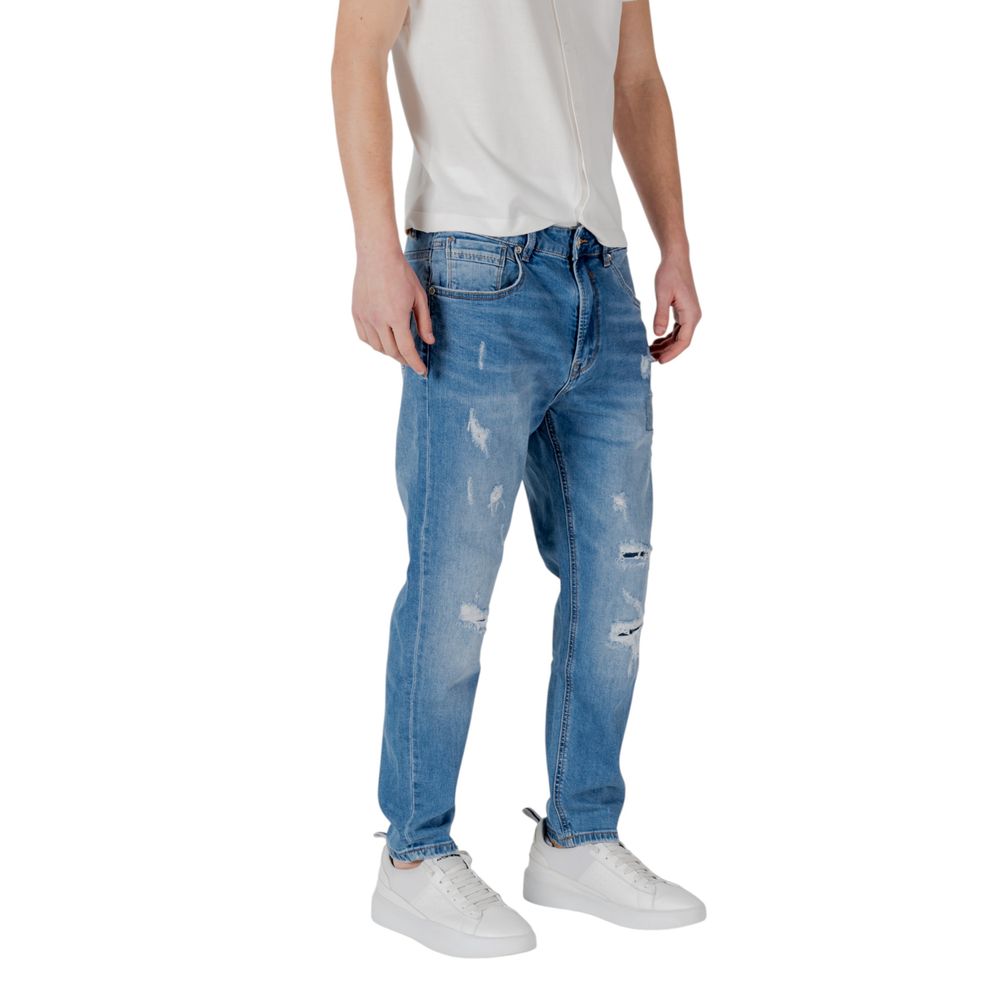 Gianni Lupo – Blaue Jeans aus Baumwolle mit entspannter Passform