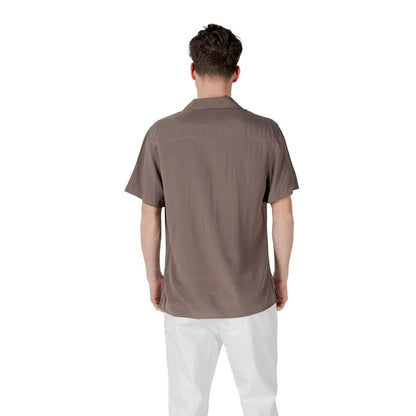 Gianni Lupo Brown Viscose Shortsleeve Shirt
