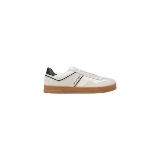 Tommy Hilfiger Jeans – Cremefarbene Ledersneaker