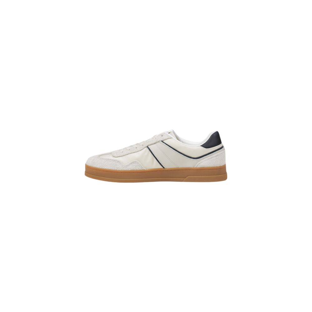 Tommy Hilfiger Jeans – Cremefarbene Ledersneaker
