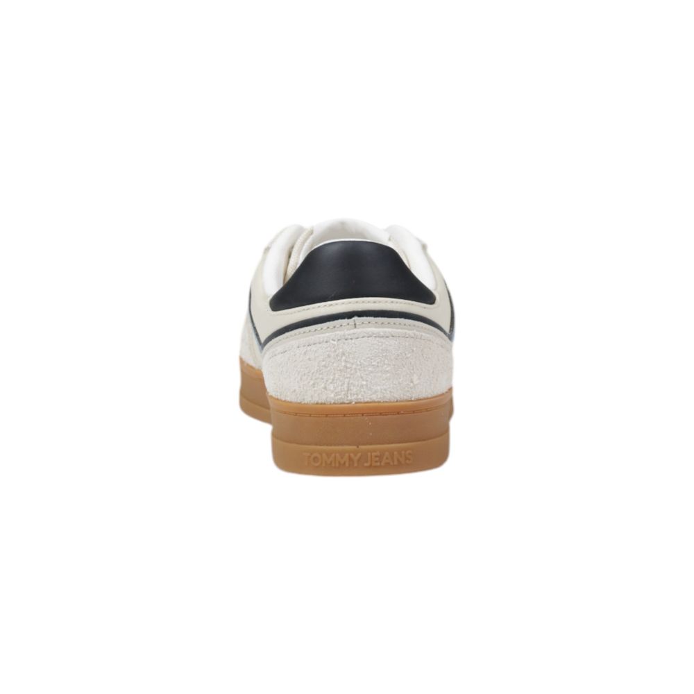 Tommy Hilfiger Jeans – Cremefarbene Ledersneaker