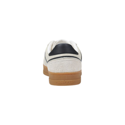 Tommy Hilfiger Jeans – Cremefarbene Ledersneaker