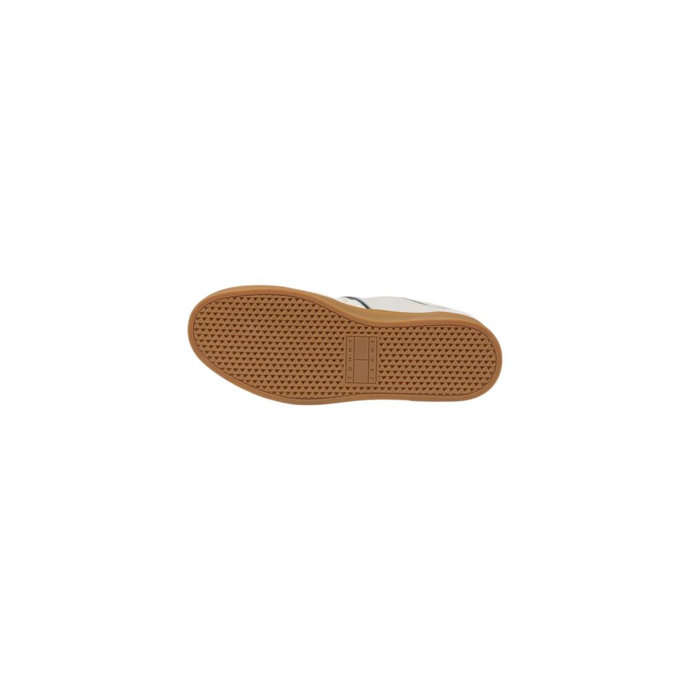 Tommy Hilfiger Jeans – Cremefarbene Ledersneaker