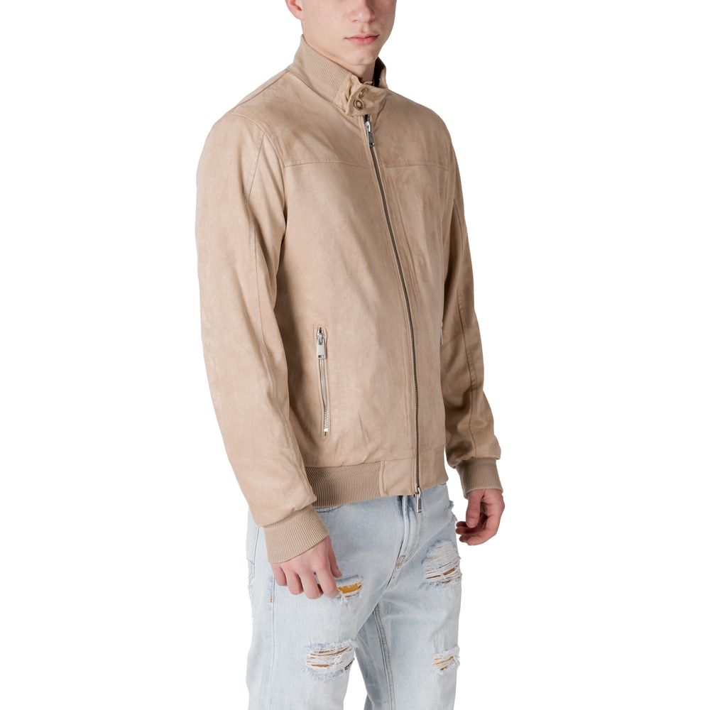 جاكيت ومعطف من البوليستر البيج من جياني لوبو