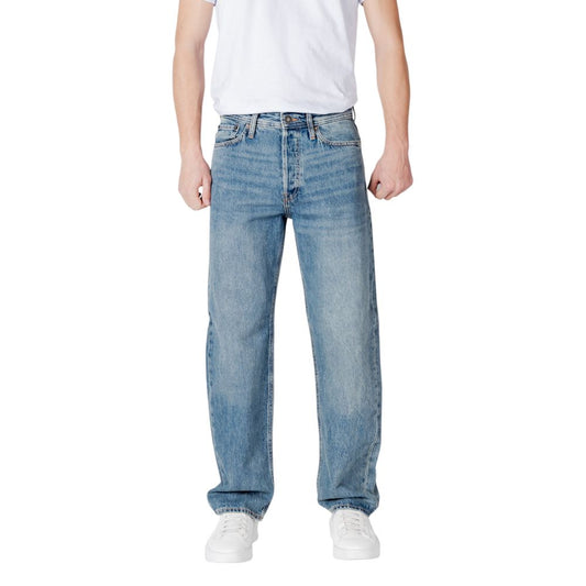 Jack Jones Blue Cotton Relaxed Fit Jean