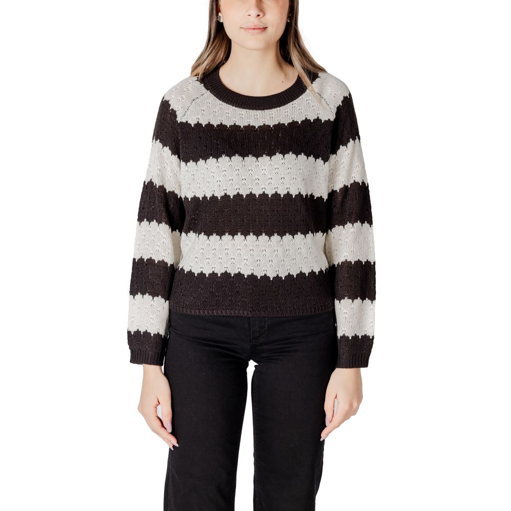 Jacqueline De Yong Schwarz-weißer Marabu-Pullover