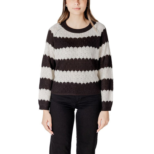 Jacqueline De Yong Schwarz-weißer Marabu-Pullover