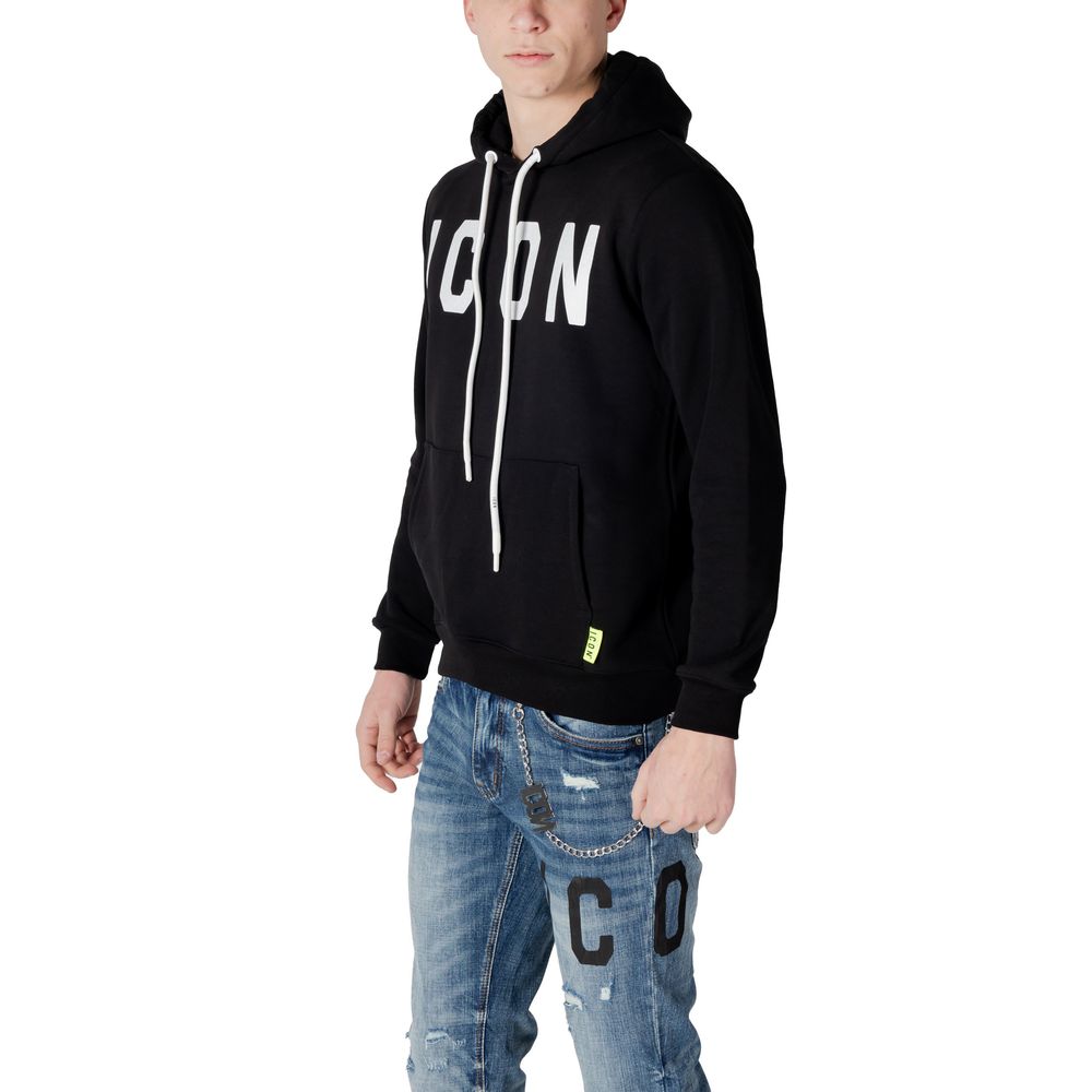 Icon Black Cotton Hoody