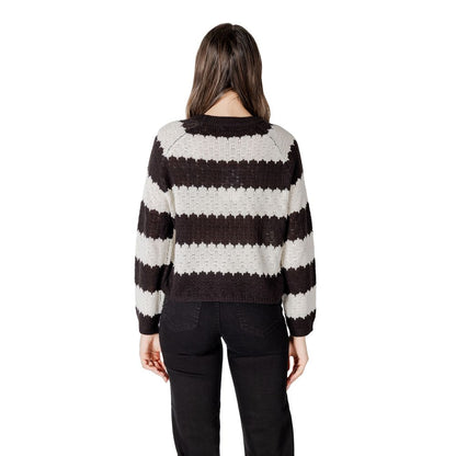 Jacqueline De Yong Schwarz-weißer Marabu-Pullover