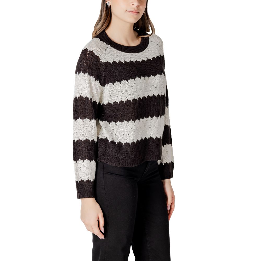 Jacqueline De Yong Schwarz-weißer Marabu-Pullover